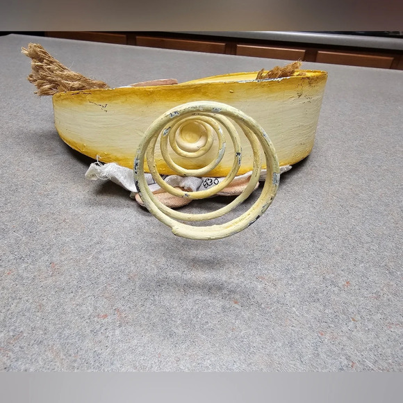 Vintage Silvestri Handcrafted Angel on Crescent Moon Tree Topper Christmas - Picture 4 of 8